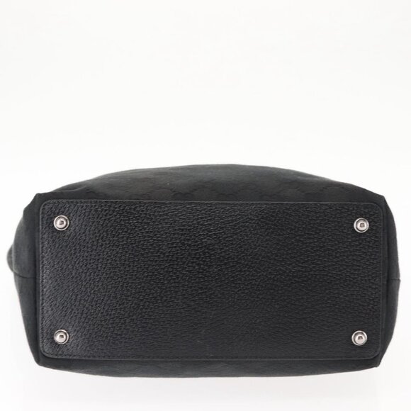 GUCCI GG Canvas Tote Bag Black Gold - Picture 11 of 15